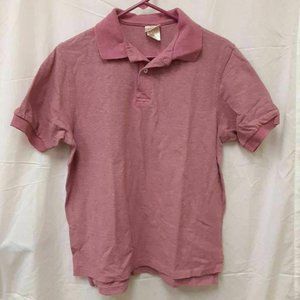 L L Bean Mens Polo Shirt Pink Short Sleeve 100% Co